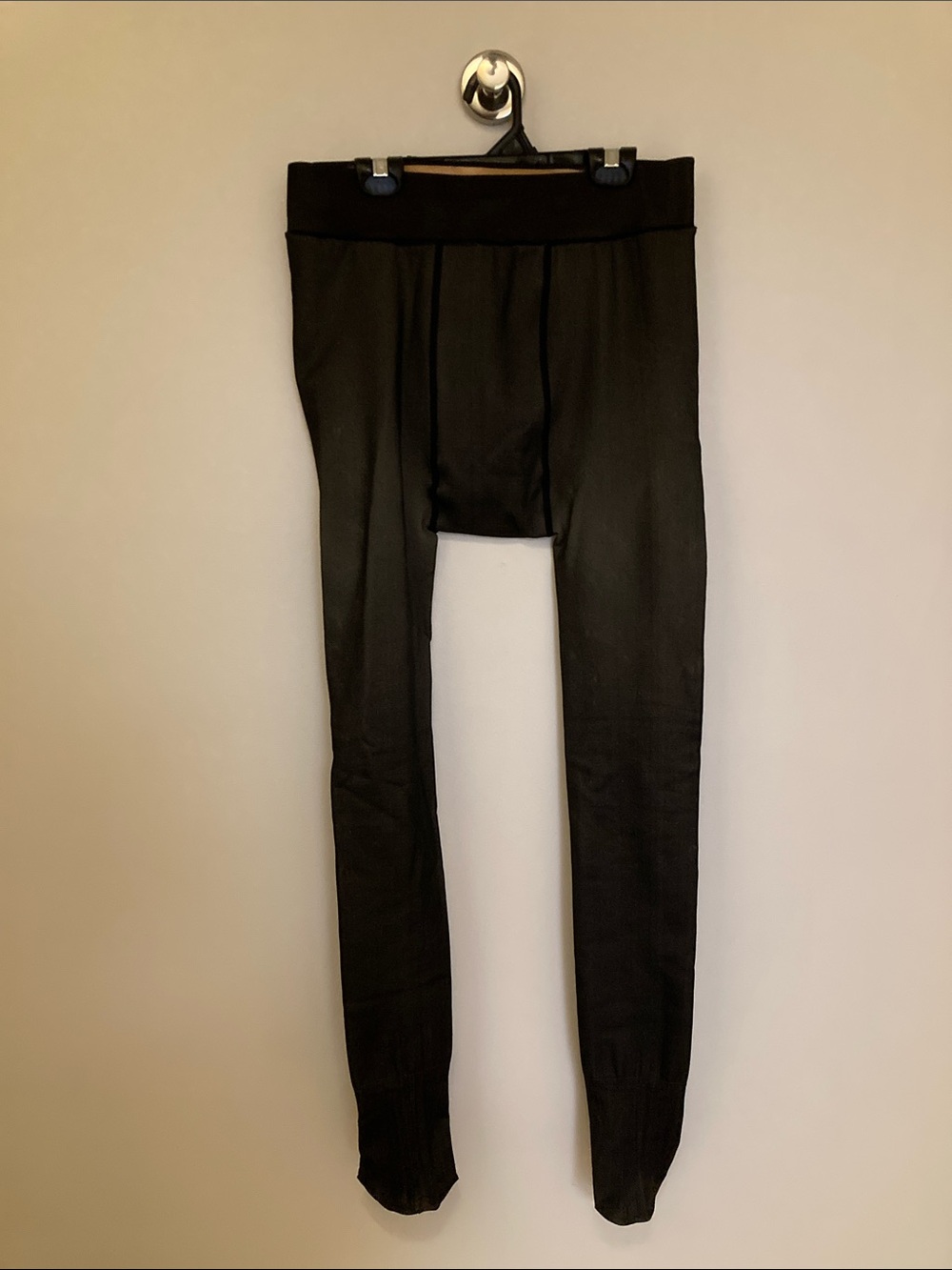 Fleece Lined Tights in Black & Light Skin Tone, No Fleece in Feet